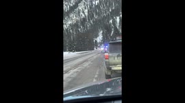 Police Deploy Spike Strip on Mountain Highway