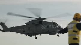 UK: King Charles Swoops Onto Warship In Historic Sea Visit