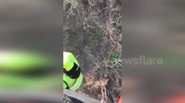 Italy: Hapless Hiker Rescued From Treacherous Heights Above Picturesque Italian Village In Daring Chopper Drama