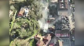 Aerial footage shows gas blast damage in Spanish town
