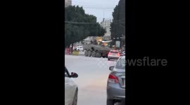 Israeli armored vehicles storm the town of Anabta, east of Tulkarm, in the West Bank