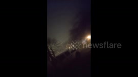 US: Possible Transformer Explosion Amid Severe Weather in Texas