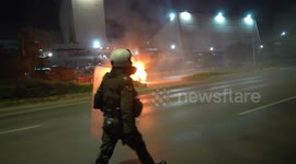 Tear gas and fireworks thrown during violent clashes on anniversary of Greece's deadliest train crash