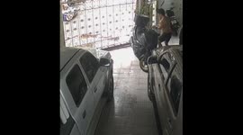 Lady falls from motorcycle in Bangkok and gets help