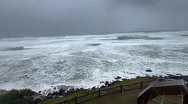 Powerful waves hit Ballina as Cyclone Alfred approaches in New South Wales, Australia