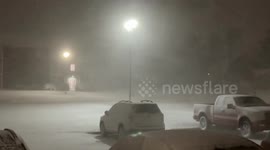 US: Blizzard conditions in South Ames, IA