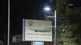 US, Los Angeles: Frazier Park Overnight Snow Flurries