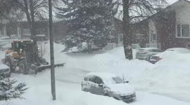 Considerate Snow Plow Keeps Driveway Exits Clear