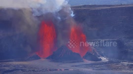 US: Two Volcanic Fountains Erupt at Kīlauea Summit Crater in Stunning Display