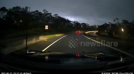 Lightning strikes train tracks in Blue Mountains