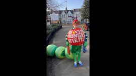 Handmade Hungry Caterpillar costume for the win