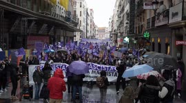 Students On Feminist Strike Against Patriarchal, Racist, Capitalist Violence And The Advance Of The Far-right In Madrid On 7 March, 2025.