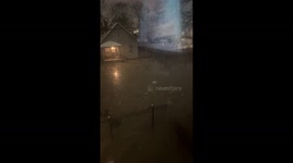 Freezing Floodwater In Detroit