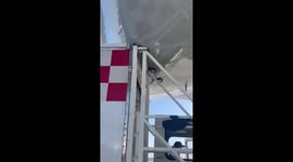 Boeing 777 plane damaged by catering truck crash in Italy