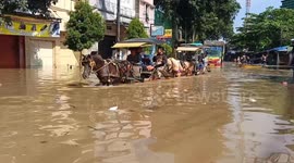 HEAVY RAIN CAUSES FLOODS IN BANDUNG At least three sub-districts, namely Bojongsoang, Baleendah and Dayeuhkolot in the southern Bandung area, were again submerged in floods as high as 30 cm to 150 cm due to the overflowing Citarum River after heavy rainfa