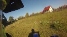 Helmet cam captures dirt bike rider’s brutal fall