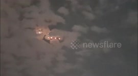Stunned locals film alleged UFOs in night sky