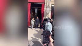 Beckham brood spotted leaving luxury hotel during Paris Fashion Week