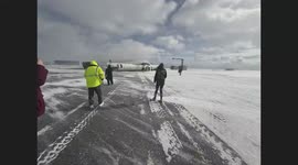 Close-Up Footage of Toronto Plane Crash Aftermath