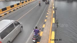 Backpacker caught spraying graffiti on bridge is forced to repaint it... and pay for the materials