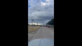 Breathtaking scene in Fort Worth as dark cloud engulfs sky and delivers intense rain over isolated area