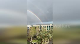 Spectacular double rainbow appears over San Diego