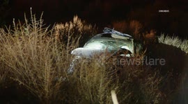 US, Los Angeles: Angeles Forest Fatal Ejection Crash Part 2