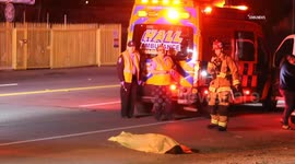 US, Bakersfield: Bakersfield Sedan Vs Pedestrian Collision