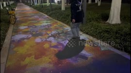 China's playful light show: Dodging patterns delight visitors