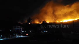 Wildfire spreads rapidly on mountain in San Antonio, Zambales, Philippines