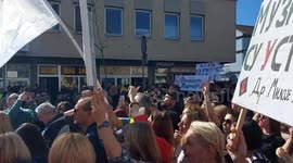 Serbia: People gather for a protest in Kragujevac