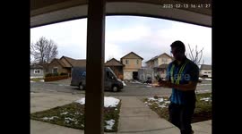 Delivery Man Plays With Giant Nerf Blaster