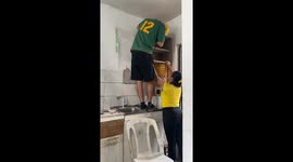 Man Falls Through Plastic Chair