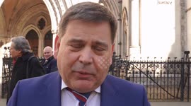 Andrew Bridgen at Royal Courts of Justice before his hearing against Matt Hancock for libel
