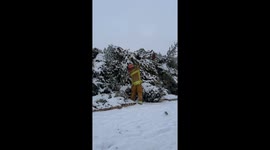 Firefighter Starts Christmas Tree Blaze