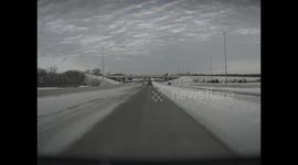 Jeep Loses Control on Slippery Road