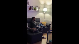 Baby Won't Let Dad Relax