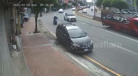 Car crashes into tree causing it to topple over