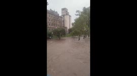 River bursts its banks flooding homes amid heavy rain in Argentina