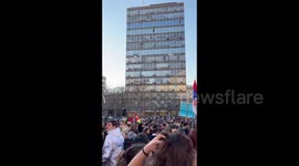Serbia: An enormous crowd gathers for a protest in Belgrade