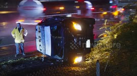 US, Los Angeles: Agoura Hills CHP Rollover Crash