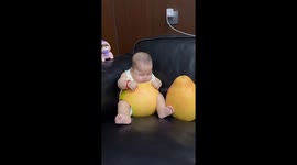 Pomelo peel turned playful pants: Unique DIY baby outfit in China