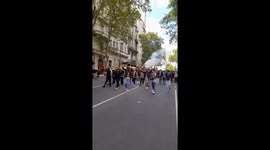 Football fans join protests against economic reforms in Argentina