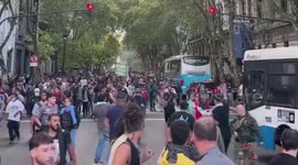 Argentina riot police unleash water cannon on protesters