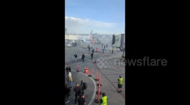 American Airlines Plane Engine Catches Fire At Denver Airport
