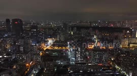 China: Aerial Night View of Wuhan City