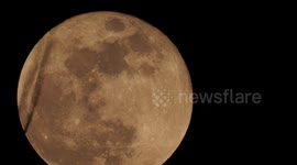 Stunning close-up of full Worm Moon above Kent, UK