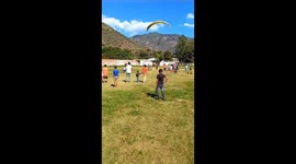 Paraglider Almost Lands on Girl