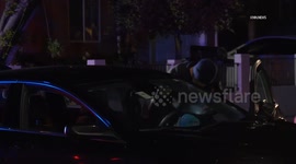 US, Los Angeles: San Fernando CHP Pursuit Termination