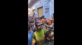 Unexpected visitor crashes the Lathmaar Holi festival in Barsana